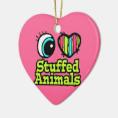 ブライトアイハートぬいぐるみ動物が大好き セラミックオーナメント (左)