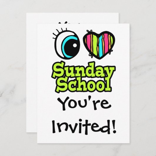 ブライトアイハート大好き日曜学校 招待状 (正面/裏面)