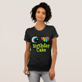 ブライトアイハートIラブお誕生日ケーキ Tシャツ (正面フル)
