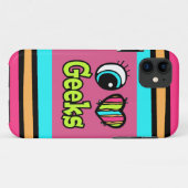 ブライトアイハートIラブギーク Case-Mate iPhoneケース (裏面(横))