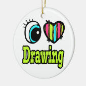 ブライトアイハートIラブスケッチ セラミックオーナメント (左)