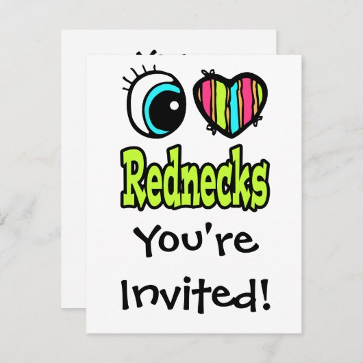 ブライトアイハートIラブレッドネック 招待状 (正面/裏面)