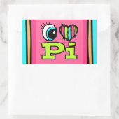 ブライトアイハートI Love Pi 長方形シール (バッグ)