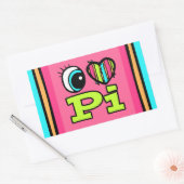 ブライトアイハートI Love Pi 長方形シール (封筒)