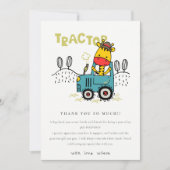 ブライトアクアキラフェインファームトラクターボーイズ誕生日 サンキューカード (正面)