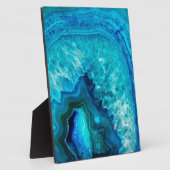 ブライトアクアブルーターコイズジオードミネラルストーン フォトプラーク (側面)