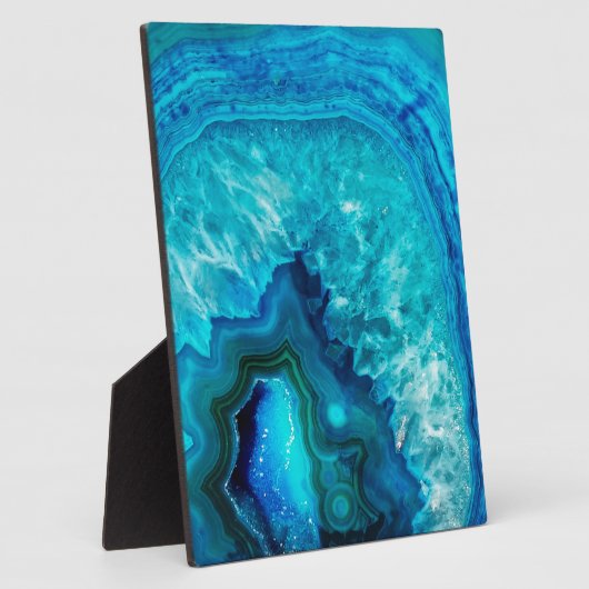 ブライトアクアブルーターコイズジオードミネラルストーン フォトプラーク (側面)