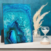 ブライトアクアブルーターコイズジオードミネラルストーン フォトプラーク (側面)