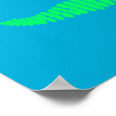 ブライトアクアブルーファーンプラントプリントポスター ポスター (角)