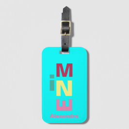 ブライトアクアブルー数々のカラーボホ ラゲッジタグ