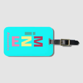 ブライトアクアブルー数々のカラーボホ ラゲッジタグ