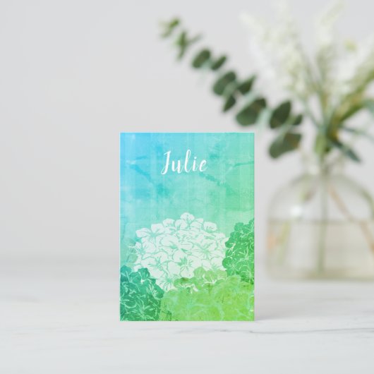 ブライトアジサイ開花フラットノートカード ノートカード (スタンド正面)