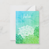 ブライトアジサイ開花フラットノートカード ノートカード (正面)