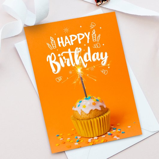 ブライトアップケсーキハッピーバースデーグリーティングカード サンキューカード