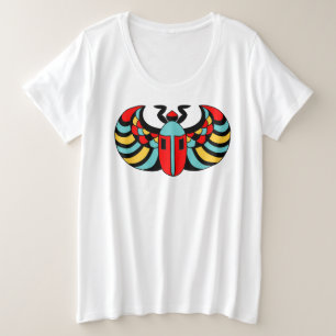 ブライトアポップ・アートのートスカラブビートル赤イエローブルーブラック プラスサイズTシャツ