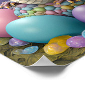 ブライトアンドイースターカラフルドラゴンプリント ポスター (角)