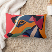 ブライトアールデコグレイハウンド顔 ランバークッション (ブランケット)