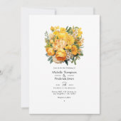 ブライトイエローアンドビスコティフローラサマー結婚ズ 招待状 (正面)