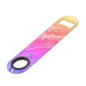 ブライトイエローオレンジピンクパープルボトルオープナー スピード栓抜き (正面アングル)