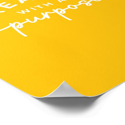 ブライトイエロークリスチャンエレガント引用文 ポスター (角)