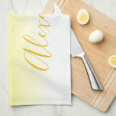 ブライトイエローグラデーション最高のパパ キッチンタオル (四つ折り)