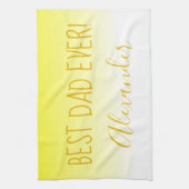 ブライトイエローグラデーション最高のパパ キッチンタオル (縦)