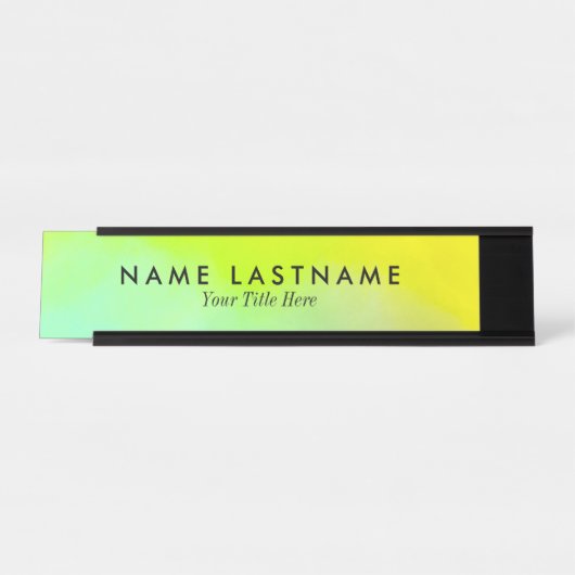 ブライトイエローグリーンカスタム デスクネームプレート (正面)