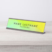 ブライトイエローグリーンカスタム デスクネームプレート (正面)
