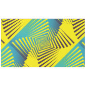 ブライトイエローグリーン抽象芸術ジャングルスタイルパターン テーブルクロス (正面(横))