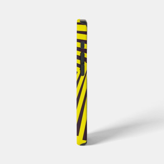 ブライトイエローグリーン抽象芸術ジャングルスタイルパターン iPhoneケース (左側面)