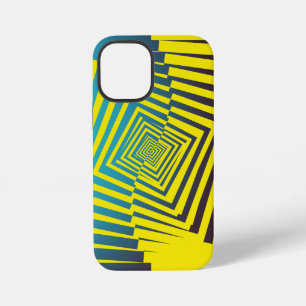 ブライトイエローグリーン抽象芸術ジャングルスタイルパターン iPhone 12 MINIケース