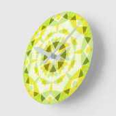 ブライトイエローグリーン魔法スターサマーベビー子供部屋 ラウンド壁時計 (傾斜)