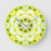 ブライトイエローグリーン魔法スターサマーベビー子供部屋 ラウンド壁時計 (正面)