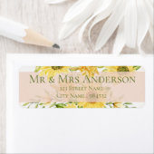 ブライトイエローサンフラワーフローラ差出人住所 ラベル (インサイチュ)