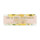 ブライトイエローサンフラワーフローラ差出人住所 ラベル (正面)