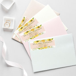 ブライトイエローサンフラワーフローラ差出人住所 ラベル