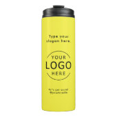 ブライトイエローシンプルロゴ会社スワッグ タンブラー (正面)