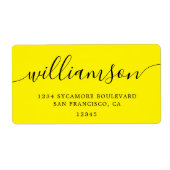 ブライトイエロースクリプトファミリー差出人住所 ラベル (正面)