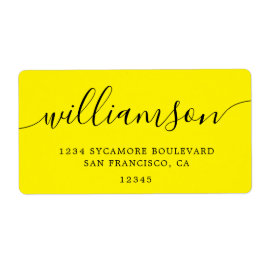 ブライトイエロースクリプトファミリー差出人住所 ラベル