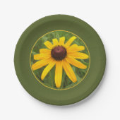 ブライトイエローソロルドベキア写真パーティー ペーパープレート (正面)