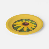 ブライトイエローソロルドベキア写真ピクニック ペーパープレート (アングル)