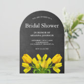 ブライトイエローチューリップフラワーズブライダルシャワー 招待状 (スタンド正面)