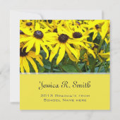 ブライトイエローデイジーフローラ卒業パーティー 招待状 (裏面)