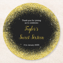 ブライトイエロードレスフェイクグリッタースウィート16誕生日