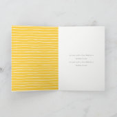 ブライトイエローネイビーフローラレインボーベビーシャワー サンキューカード (内部)