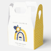 ブライトイエローネイビーフローラレインボーベビーシャワー フェイバーボックス (オープン)