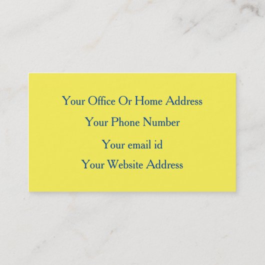 ブライトイエローネイビーブルーメイクアップアーティスト美しいサロン 名刺 (裏面)