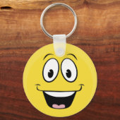 ブライトイエローハッピー笑顔顔 キーホルダー (正面)