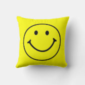 ブライトイエローハッピー笑顔顔 クッション (裏面)