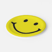 ブライトイエローハッピー笑顔顔 ペーパープレート (アングル)